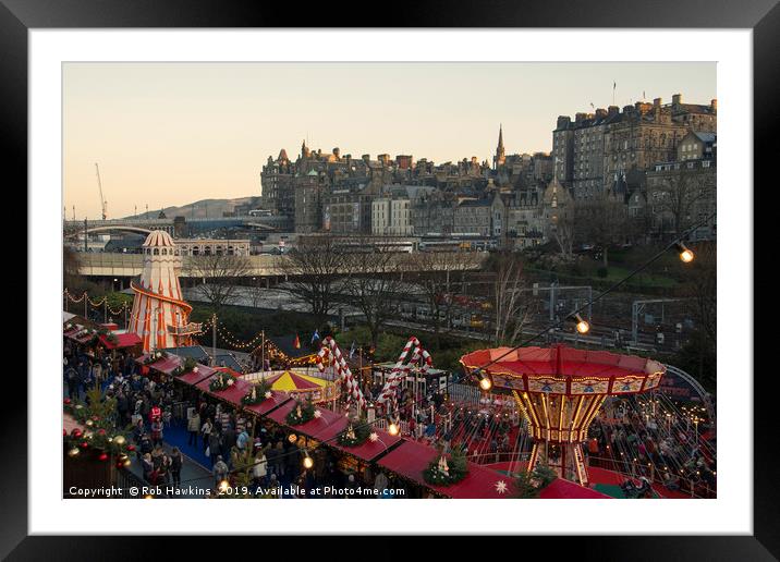 Edinburgh Xmas Fair  Framed Mounted Print by Rob Hawkins