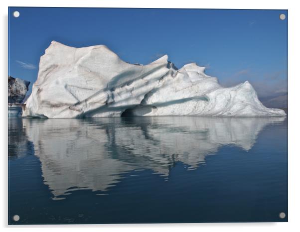 Iceland Iceberg reflections  Acrylic by mark humpage