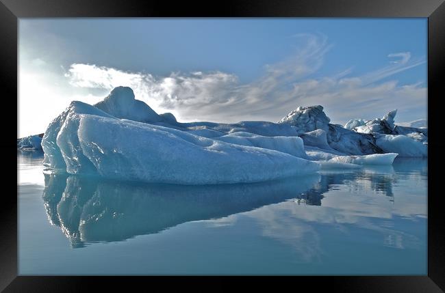Iceland Jokulsarlon iceberg Framed Print by mark humpage