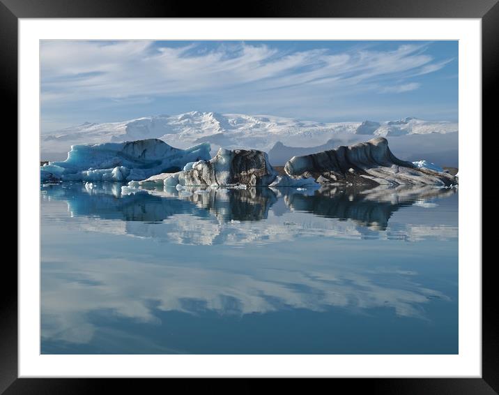 Iceland Iceberg and clouds Framed Mounted Print by mark humpage