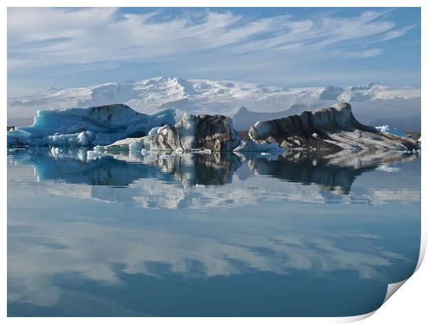 Iceland Iceberg and clouds Print by mark humpage