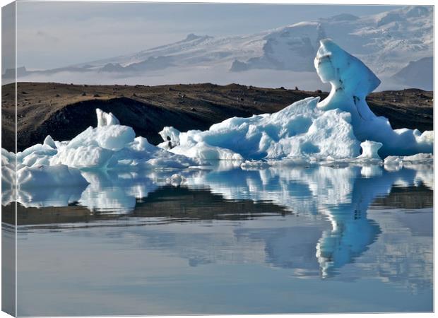 Iceland Iceberg reflections  Canvas Print by mark humpage