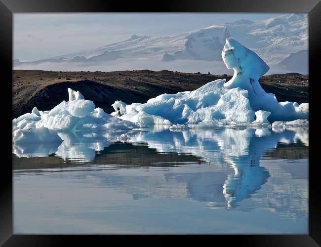 Iceland Iceberg reflections  Framed Print by mark humpage