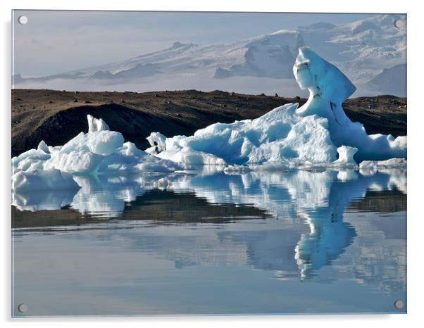 Iceland Iceberg reflections  Acrylic by mark humpage