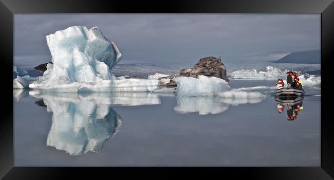 Iceland Iceberg reflection Framed Print by mark humpage