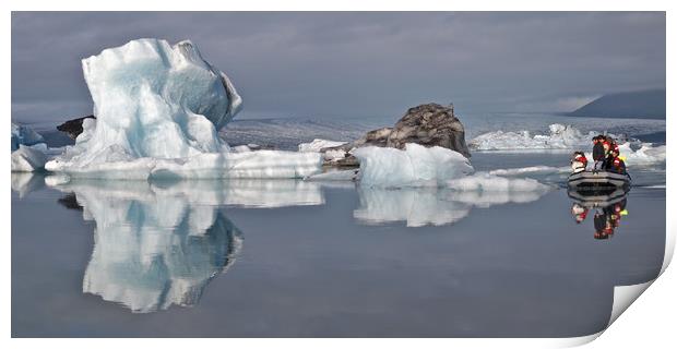 Iceland Iceberg reflection Print by mark humpage