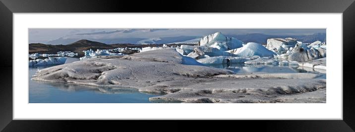 Iceland Iceberg panorama Framed Mounted Print by mark humpage
