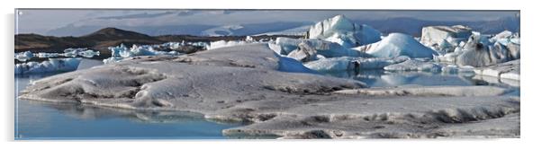Iceland Iceberg panorama Acrylic by mark humpage