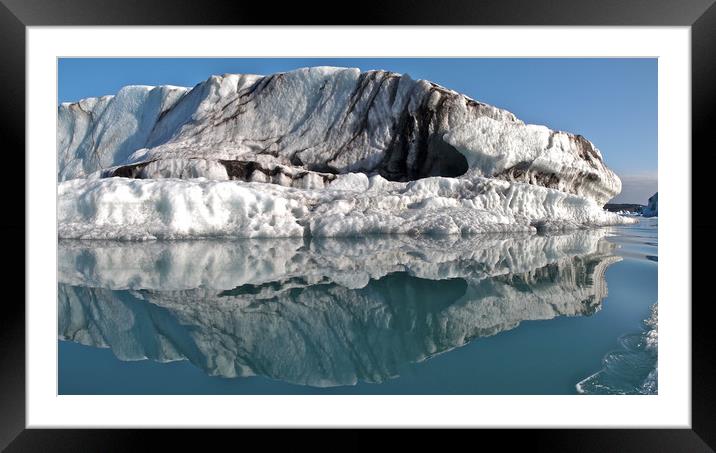 Iceberg reflections Iceland Framed Mounted Print by mark humpage