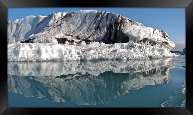 Iceberg reflections Iceland Framed Print by mark humpage