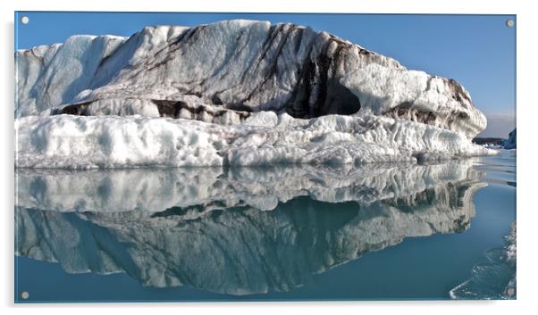 Iceberg reflections Iceland Acrylic by mark humpage