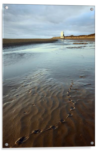Footprints to the Low Lighthouse Acrylic by David Neighbour