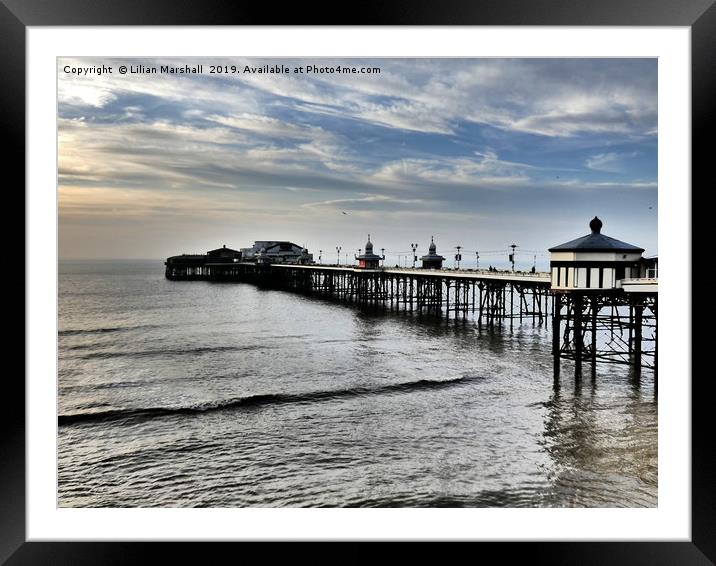 Sunset over North Pier. Blackpool. Framed Mounted Print by Lilian Marshall
