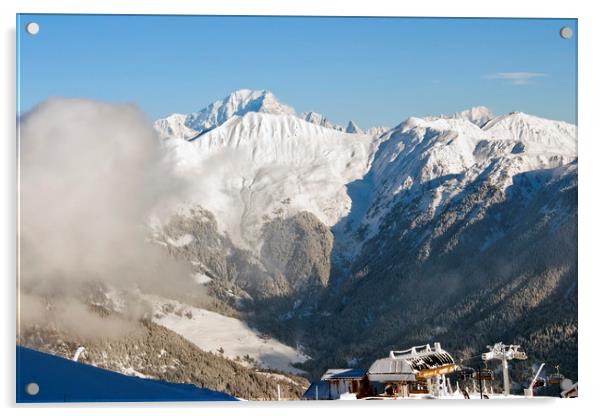 Courchevel La Tania Mont Blanc France Acrylic by Andy Evans Photos