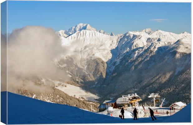 Courchevel La Tania Mont Blanc France Canvas Print by Andy Evans Photos