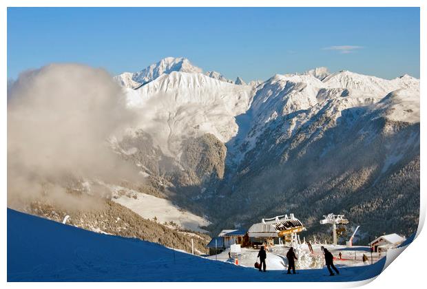 Courchevel La Tania Mont Blanc France Print by Andy Evans Photos