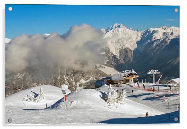 Courchevel La Tania Mont Blanc France Acrylic by Andy Evans Photos