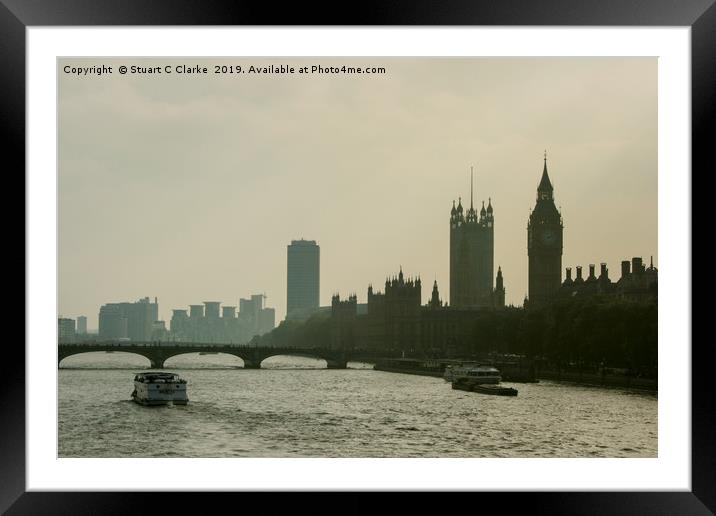 Parliament silhouette Framed Mounted Print by Stuart C Clarke