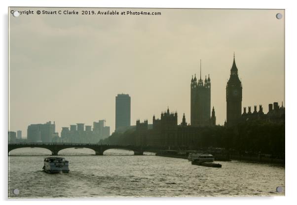 Parliament silhouette Acrylic by Stuart C Clarke