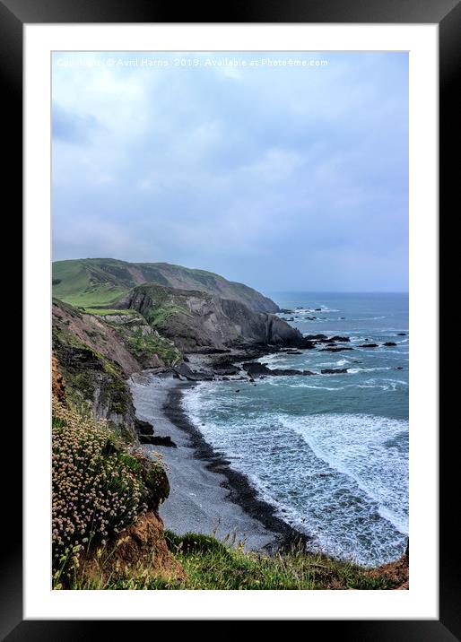 Spekes Mill Mouth Hartland Quay Framed Mounted Print by Avril Harris