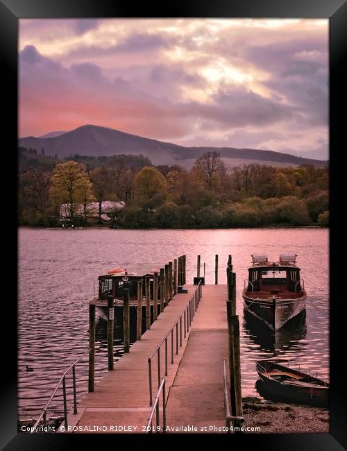 "Derwentwater jetty and boats" Framed Print by ROS RIDLEY