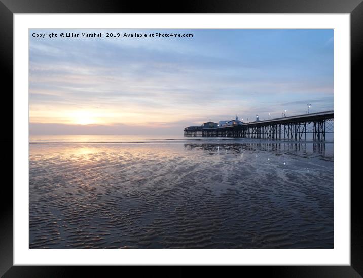 Sunset and North Pier Blackpool.   Framed Mounted Print by Lilian Marshall