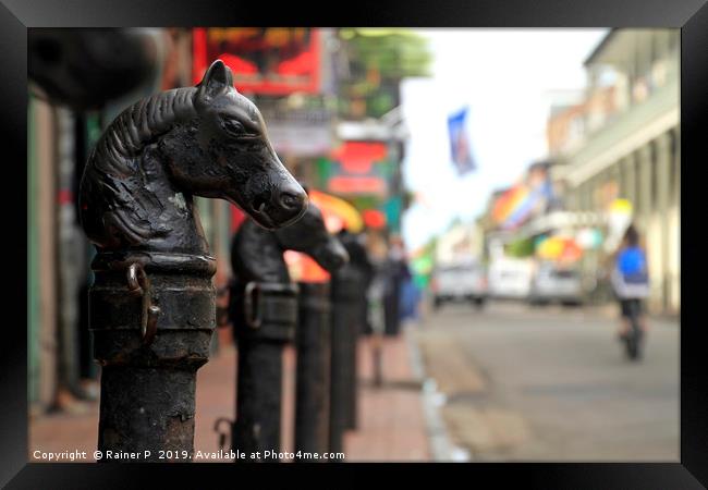 Close-up of street posts in New Orleans Framed Print by Lensw0rld 