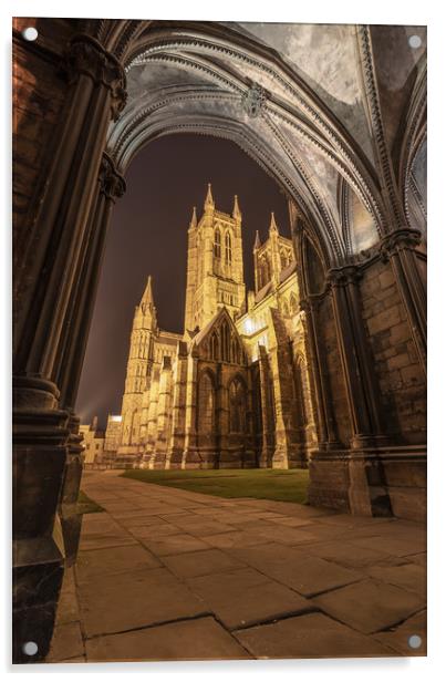 Lincoln Cathedral at night Acrylic by Andrew Scott