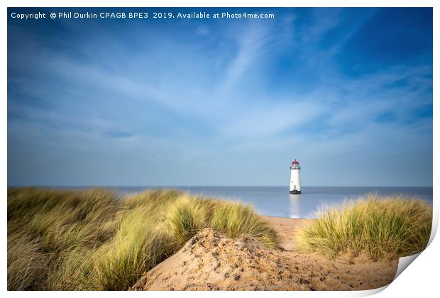 Talacre From the Dunes Print by Phil Durkin DPAGB BPE4