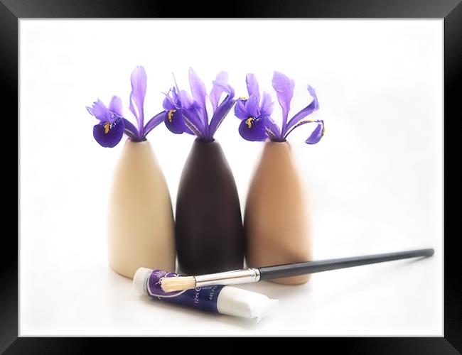 Still-life With Irises Framed Print by Susie Peek