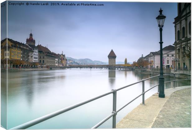 Lucerne Upriver Canvas Print by DiFigiano Photography