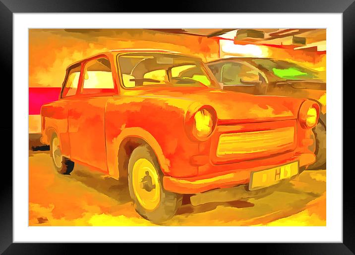 Pop Art Trabant Framed Mounted Print by David Pyatt