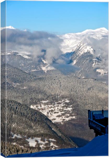 French Alps from Courchevel La Tania France Canvas Print by Andy Evans Photos