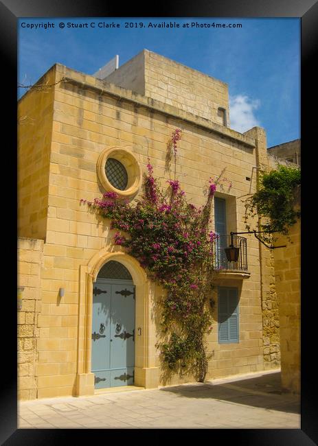 Traditional house, Valetta, Malta Framed Print by Stuart C Clarke
