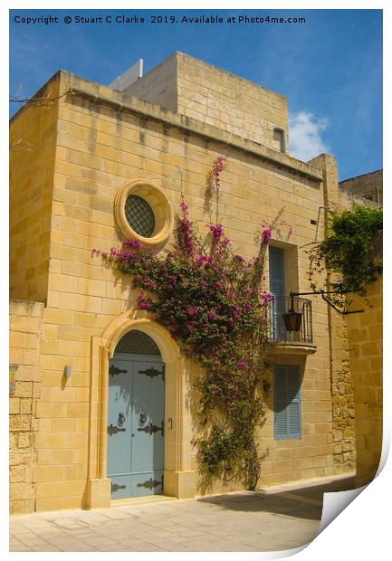 Traditional house, Valetta, Malta Print by Stuart C Clarke