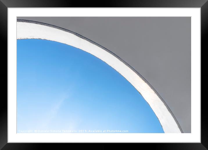 Concrete ceiling and blue sky. Abstract background Framed Mounted Print by Daniela Simona Temneanu