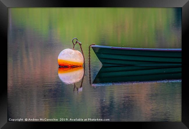 A boat a Buoy Framed Print by Andrew McConochie