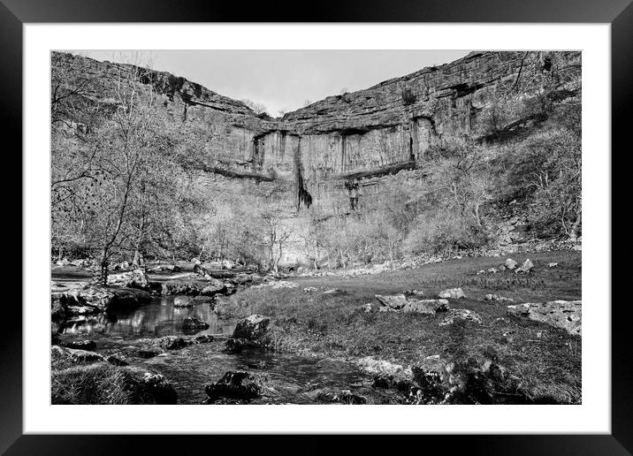  Malham Cove Monochrome Framed Mounted Print by Diana Mower