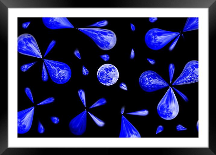 Blue Moon Abstract Framed Mounted Print by Donna Collett