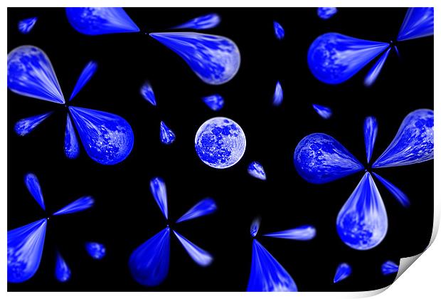 Blue Moon Abstract Print by Donna Collett