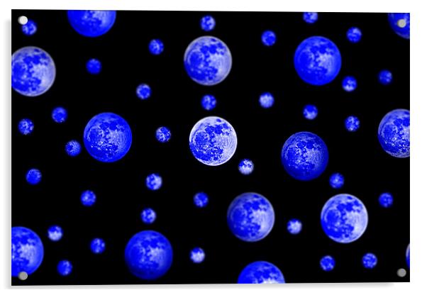 Blue Moon 3D Acrylic by Donna Collett