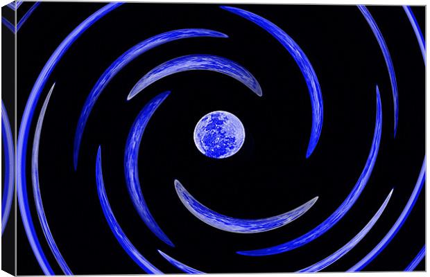 Blue Moon Swirl Canvas Print by Donna Collett