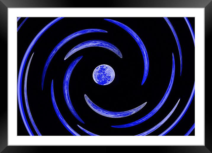 Blue Moon Swirl Framed Mounted Print by Donna Collett