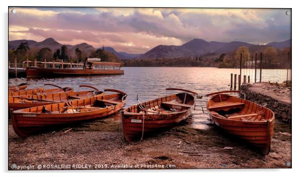 "Evening light on Derwentwater" Acrylic by ROS RIDLEY