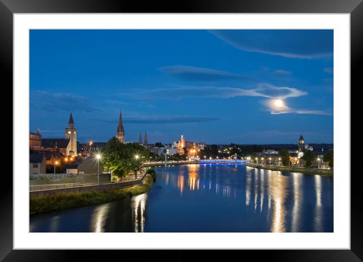 Inverness in the Moonlight Framed Mounted Print by Veli Bariskan