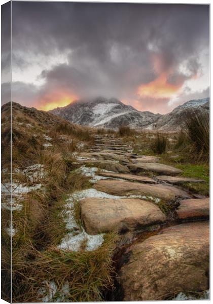 Tryfan Ascent Canvas Print by Jed Pearson