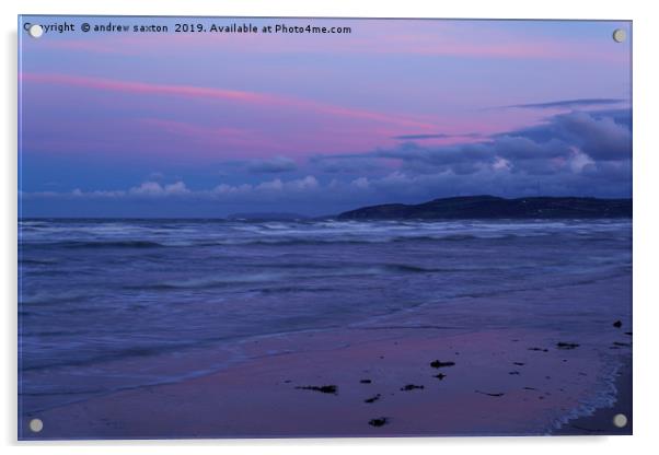 BENLLECH SUNSET Acrylic by andrew saxton