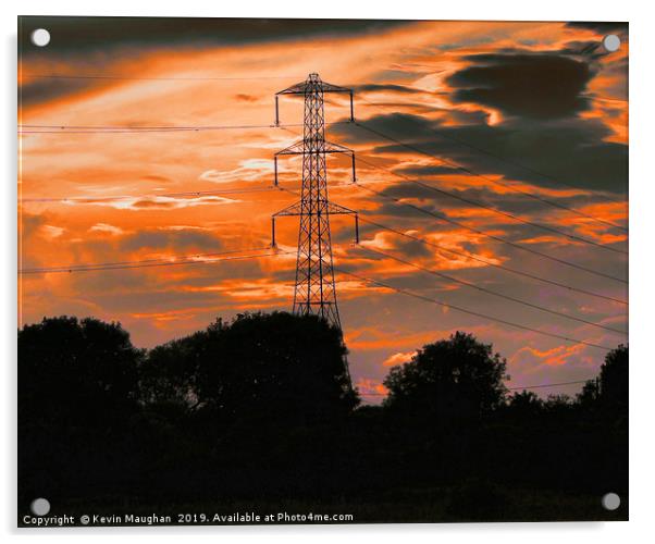 Pylon at sunset Acrylic by Kevin Maughan