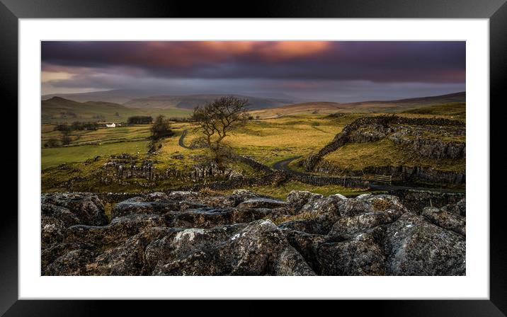 Winskill stones in Yorkshire Dales National Park Framed Mounted Print by George Robertson