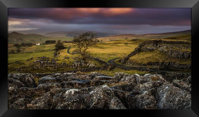 Winskill stones in Yorkshire Dales National Park Framed Print by George Robertson